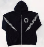 Chrome Hearts horseshoe-print zip-up hoodie
