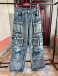 Y2K baggy cargo denim jeans